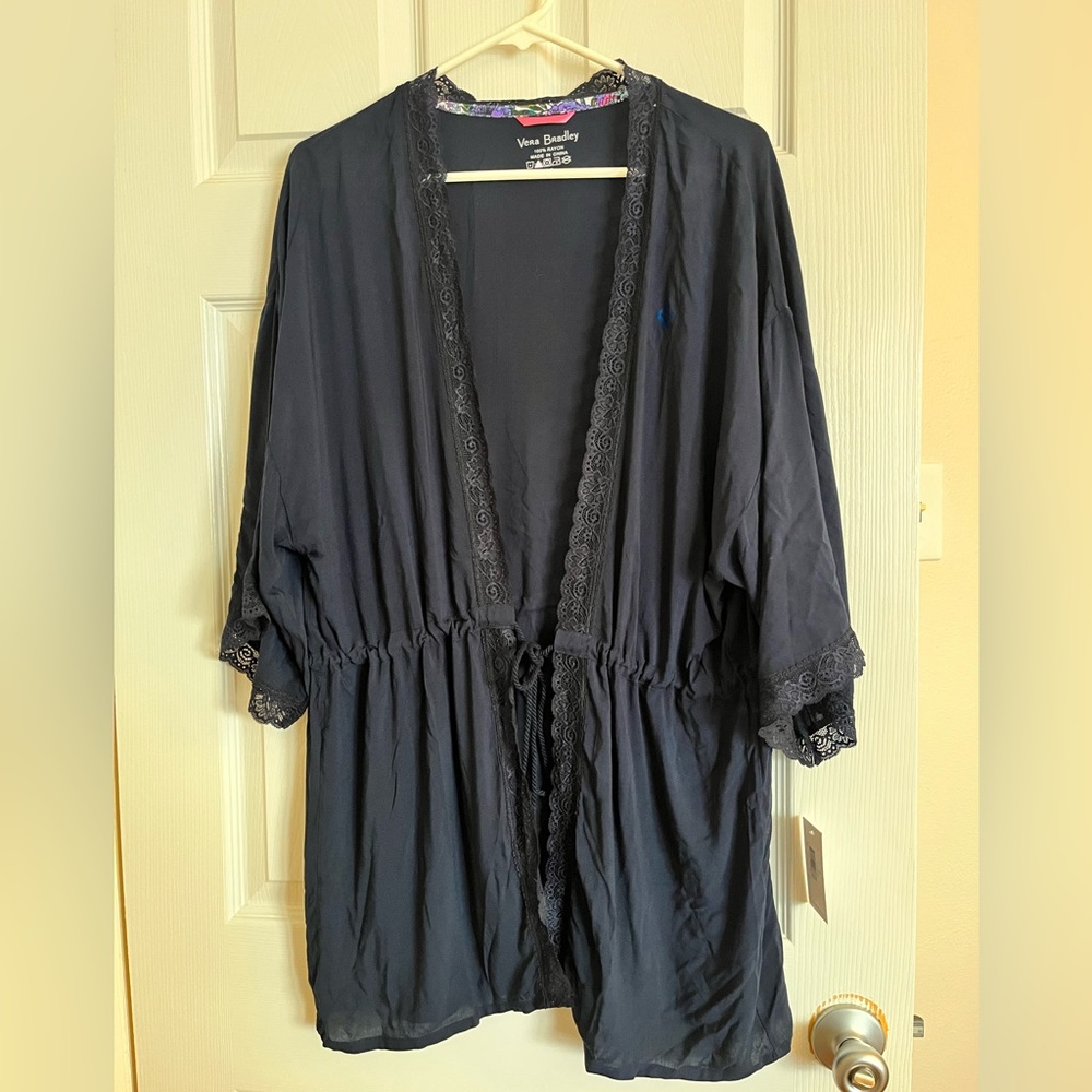 NWT Vera Bradley Navy Blue Swim Cover Up Size Medium